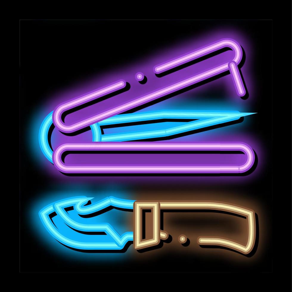 All Purpose Knife neon glow icon illustration vector