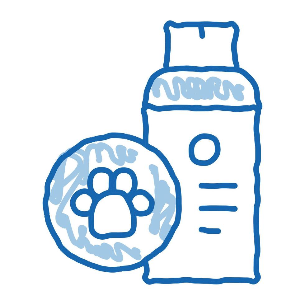 Dog Care Spray doodle icon hand drawn illustration vector