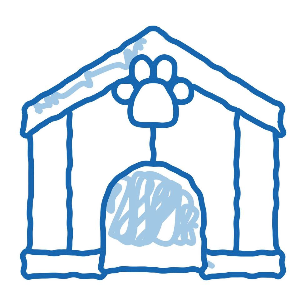 caja de mascotas doodle icono dibujado a mano ilustración vector
