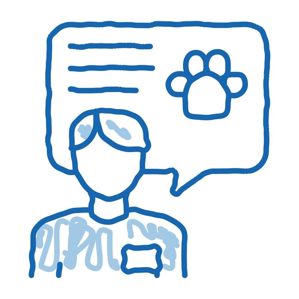 Veterinarian doodle icon hand drawn illustration vector