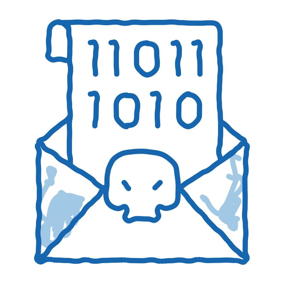 Binary Code doodle icon hand drawn illustration vector