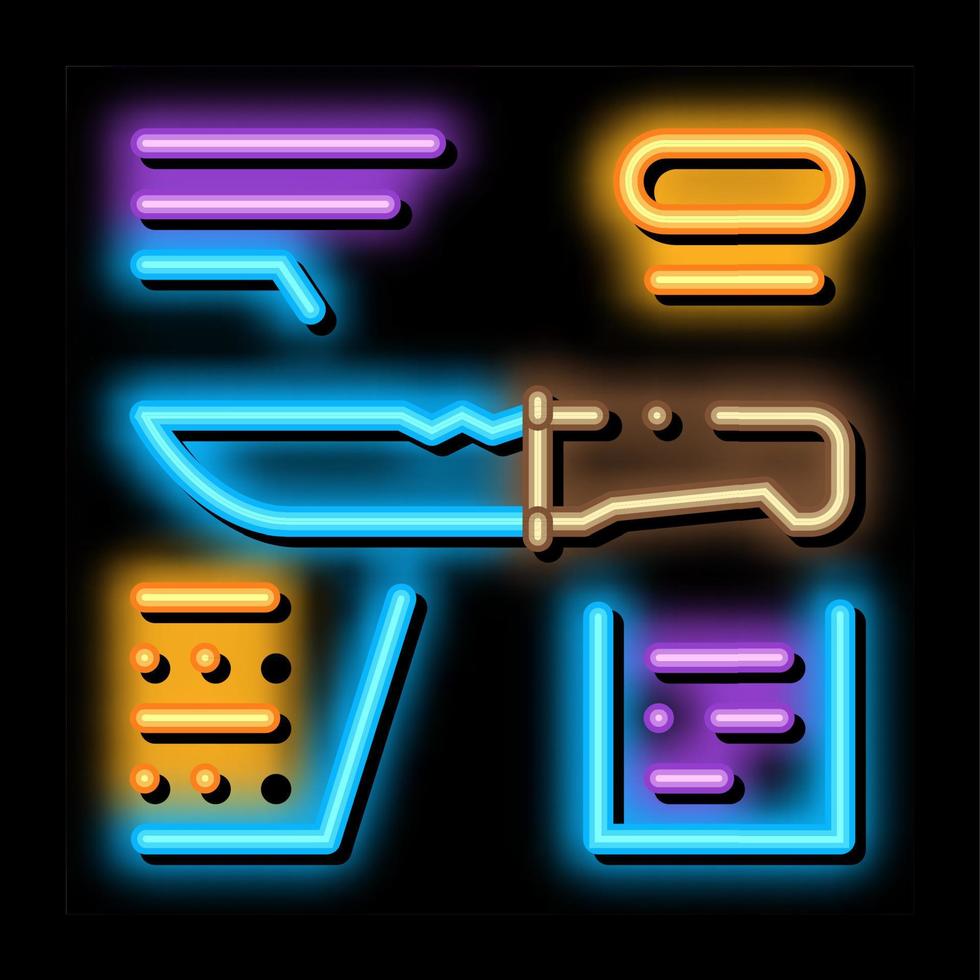 Knife Description neon glow icon illustration vector