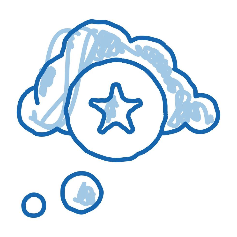 estrella bono nube doodle icono dibujado a mano ilustración vector