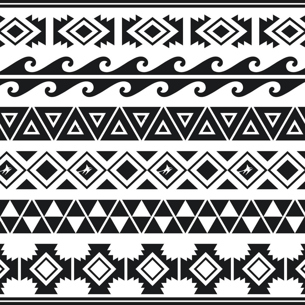 Hawaiian traditional seamless tribal pattern art stylish background vector