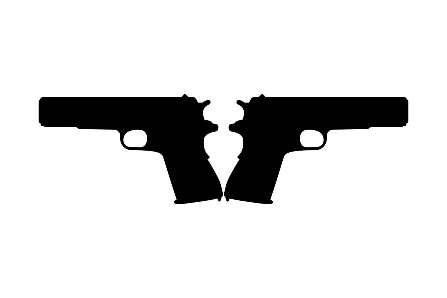 Silhouette Pistol or Handgun Gun Pistol for Art Illustration, Logo, Pictogram, Website or Graphic Design Element. Vector Illustration