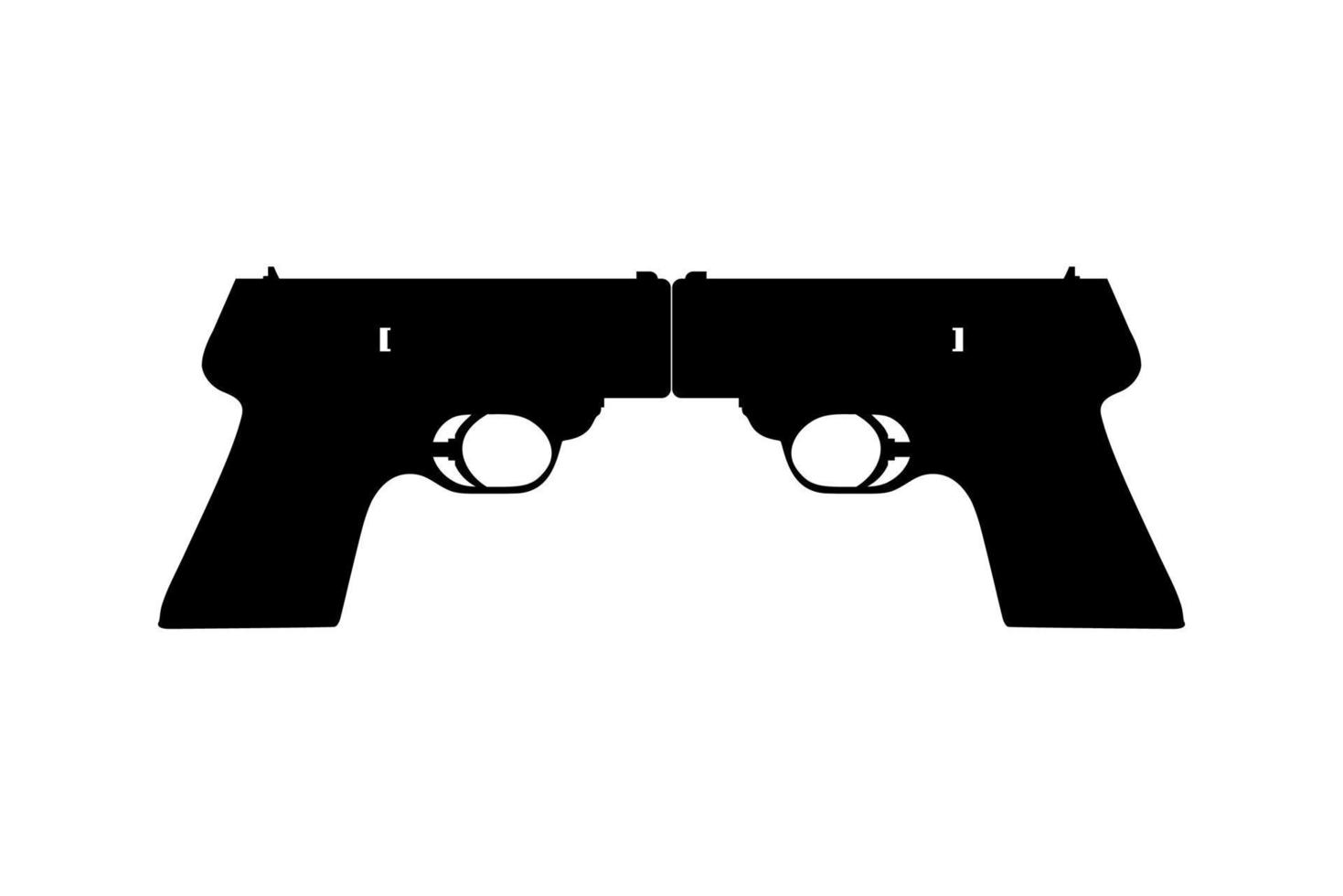 pistola de silueta o pistola de pistola para ilustración de arte, logotipo, pictograma, sitio web o elemento de diseño gráfico. ilustración vectorial vector