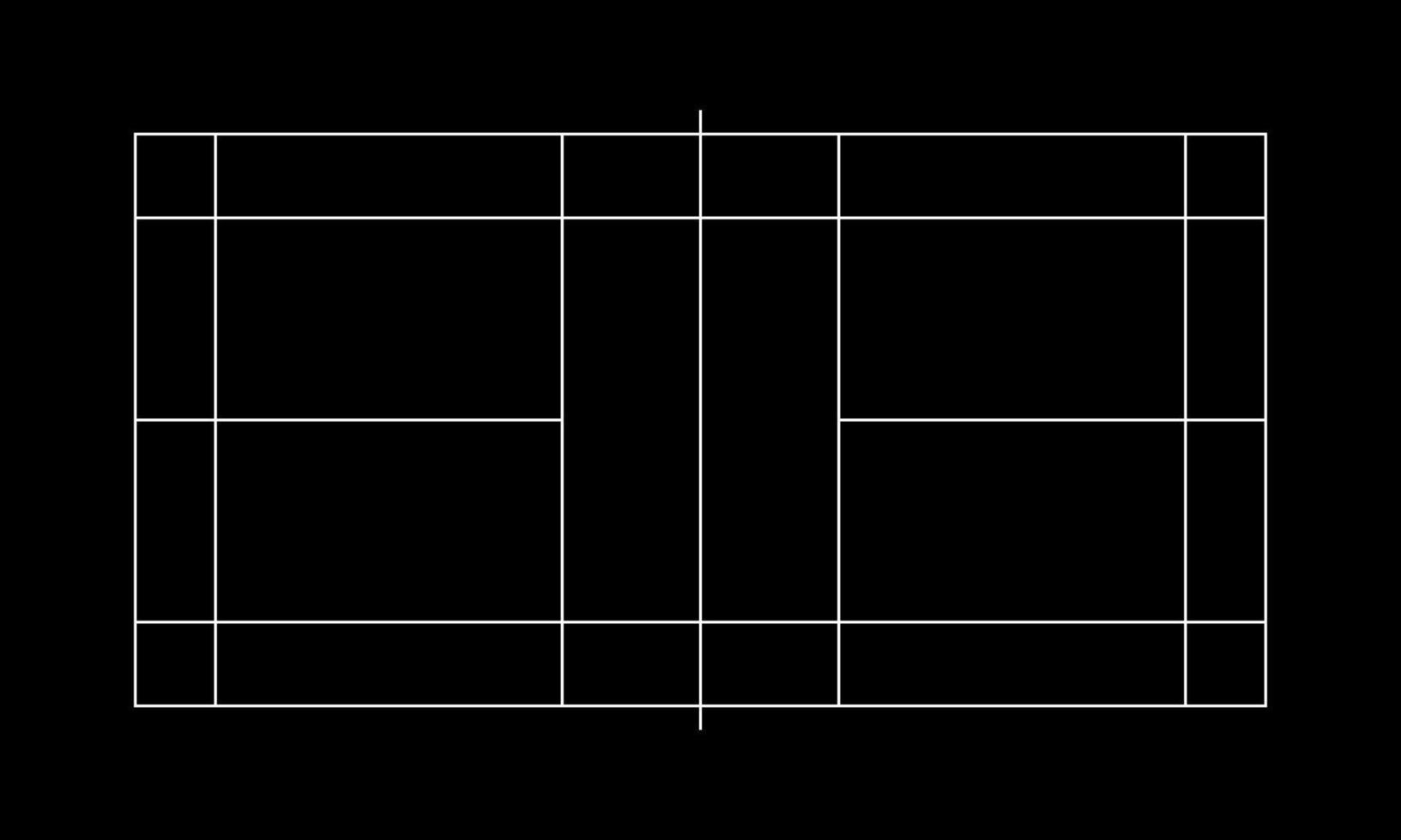 campo de la cancha de bádminton para sitio web, infografía, fondo, ilustración de deportes de noticias o para elemento de diseño gráfico. ilustración vectorial vector