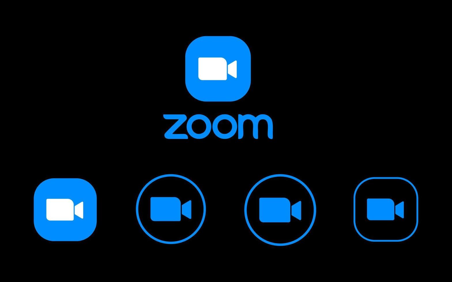 Zoom video call meeting editorial app icon set 17792869 Vector Art at
