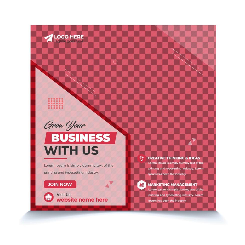 WeGrow your business with us social media post template editable file vector