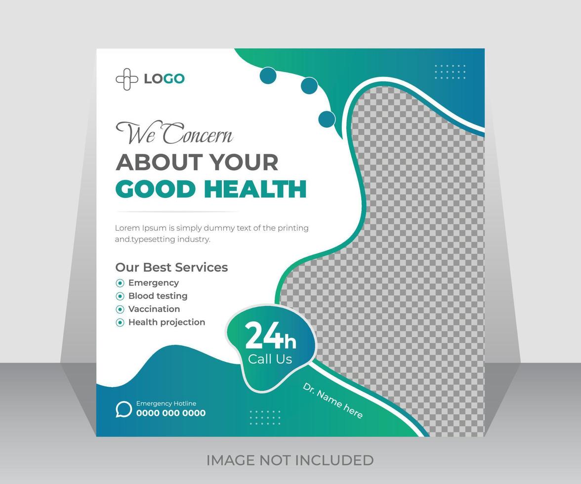 Professional Medical Healthcare Social Media Post Design And Online Promotion Web Banner Template vector