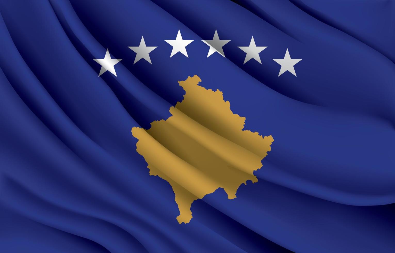 kosovo national flag waving realistic vector illustration