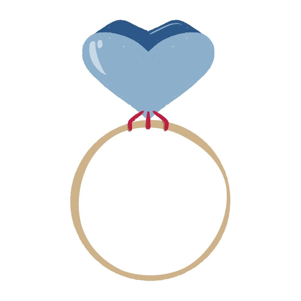 anillo de corazón de día de san valentín vector