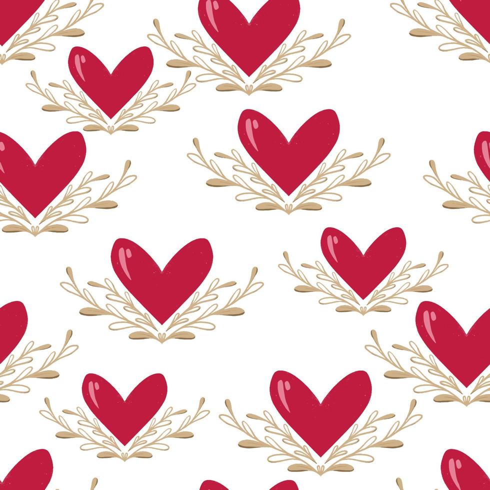 Seamless pattern Heart with flowers for valentine is day vector