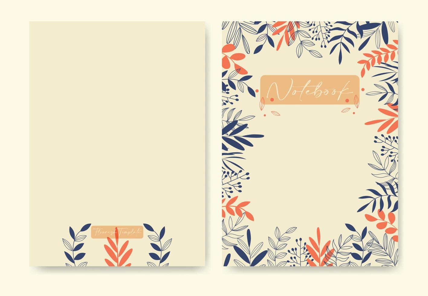 plantilla de florecimiento minimalista para portada de cuaderno. colorido patrón sin costuras, fácil de cambiar el tamaño. ilustración vectorial vector