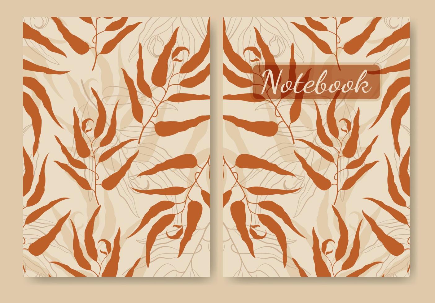 Cover with nature pattern, tropical elements illustration. Colorful backgrounds. Applicable for planner and notebooks, first and last a4 page vector