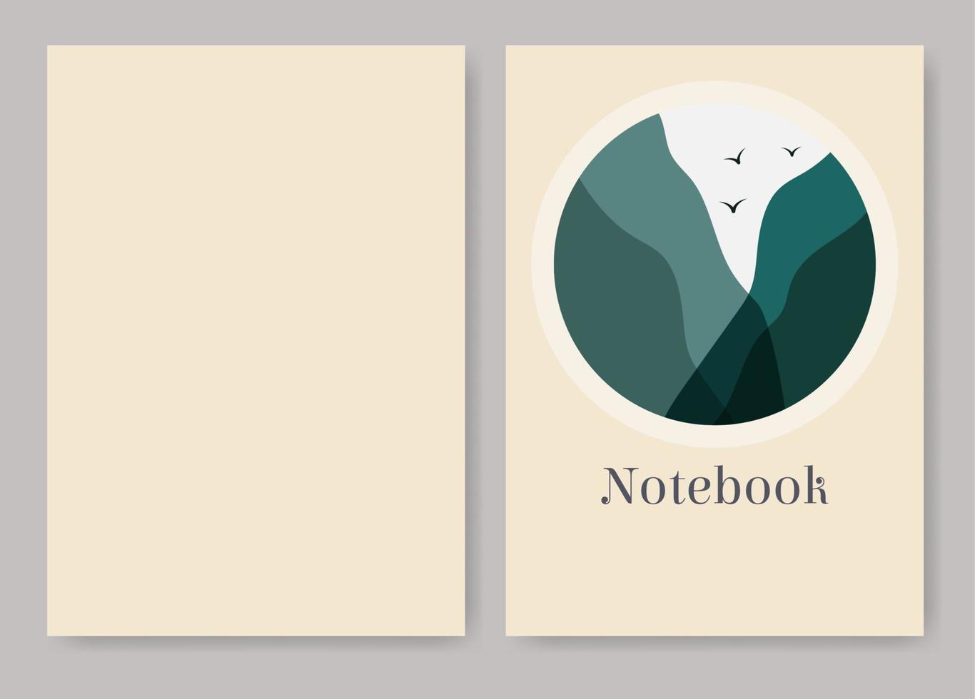 Landscape templates for cover pages, notebooks. Modern art style creative trendy vector illustrations