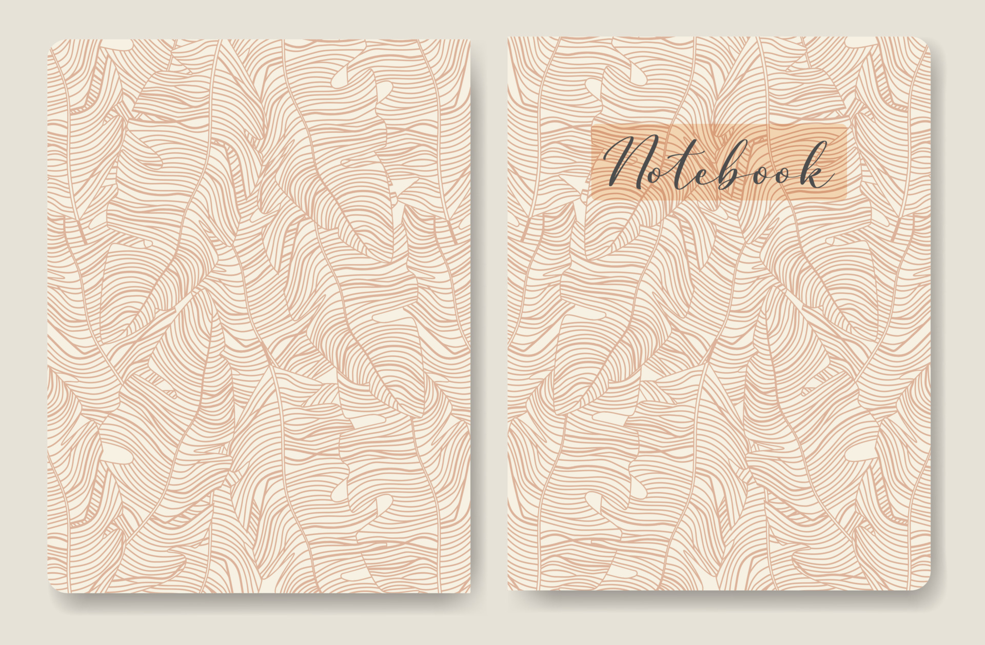 Abstract art nature leaves background template for notebook. Modern art