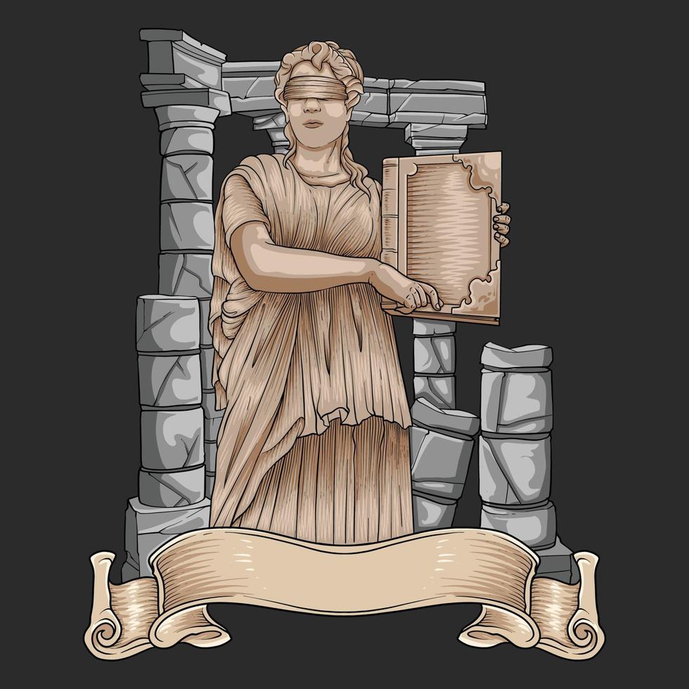 Statue of history baroque female vector