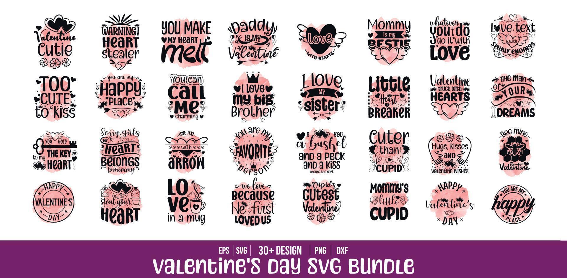 Valentine's day svg bundle, Valentines day t shirt design quotes bundle vector