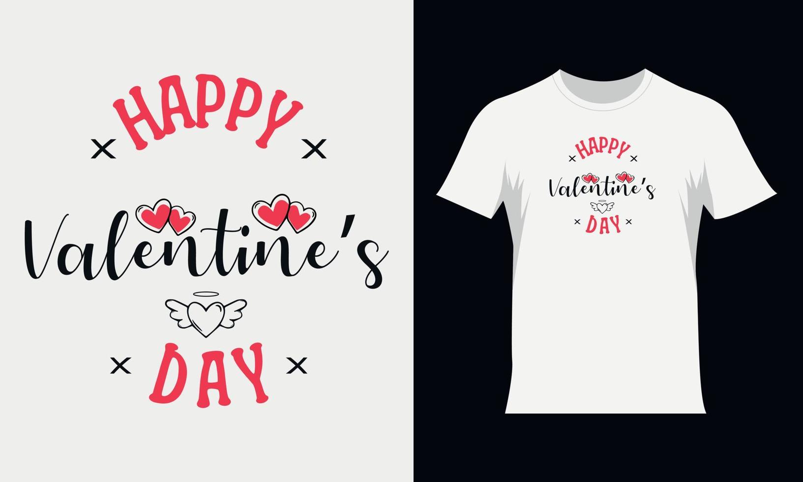 Valentine SVG t-shirt design. Valentine's typography Tshirt design, Happy valentine's day vector