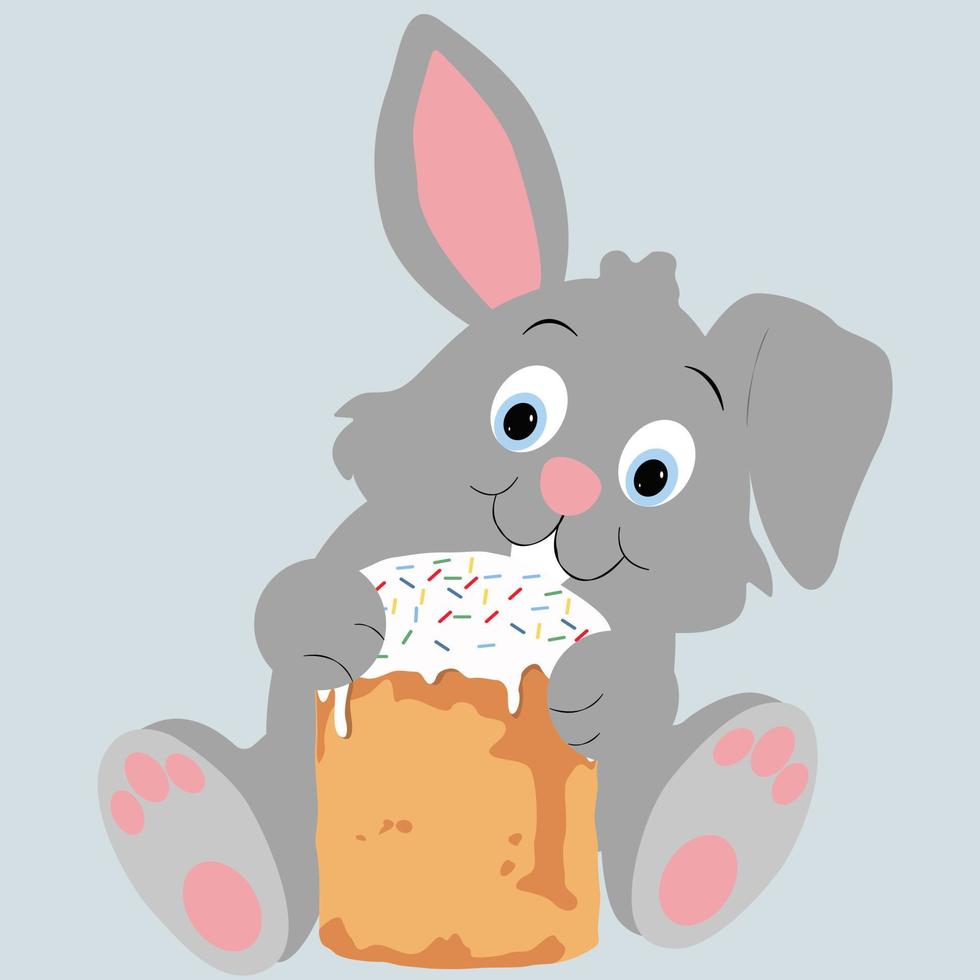Easter Bunny. Happy easter greeting card with easter bunny. Easter poster, background or card with bunny. Vector illustration.