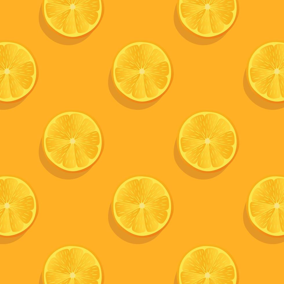 rodajas de fondo de verano naranja fresco. patrón tropical con naranjas. Fondo repetido de frutas. impresión vectorial brillante para tela o papel pintado. ilustración vectorial vector