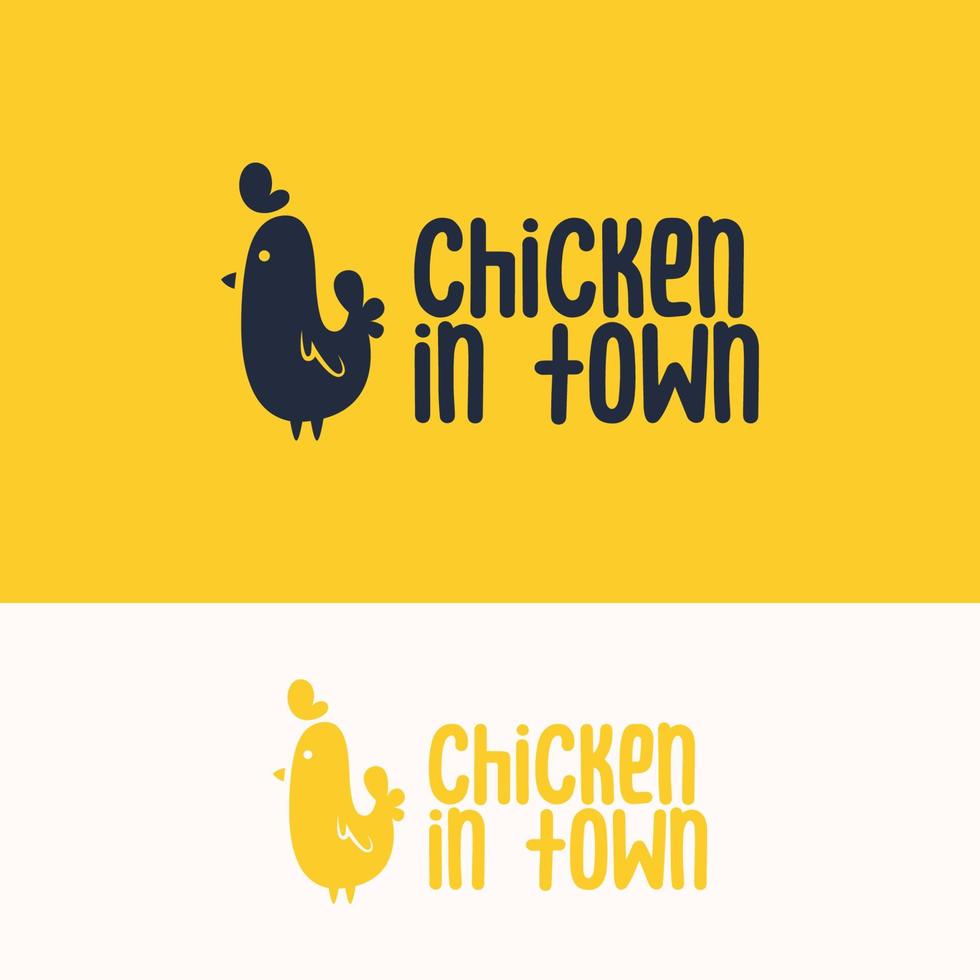 minimalist simple chicken logo template vector