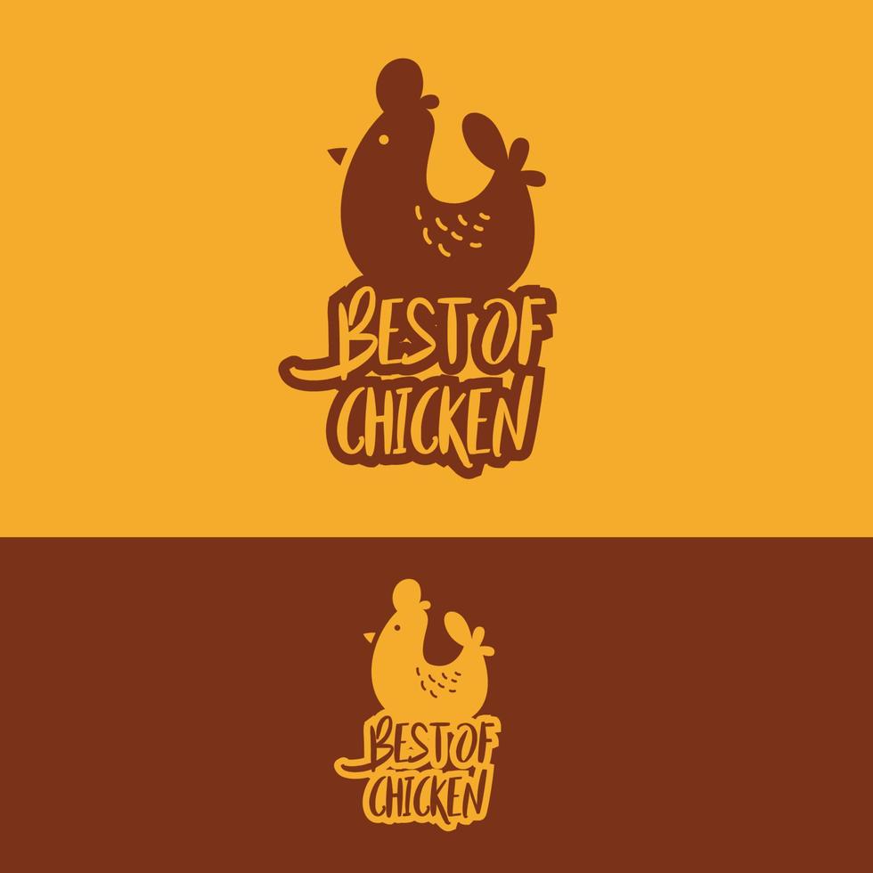 minimalist simple chicken logo template vector