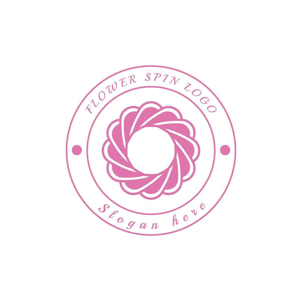 icono del logotipo de belleza. diseño floral de belleza de estilo de vida en color rosa. fondo aislado vector