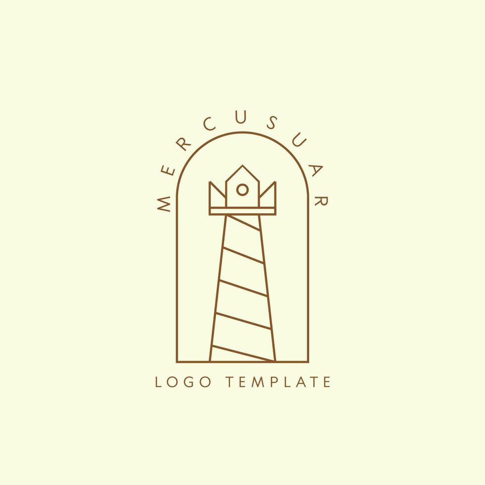 Minimalist lighthouse logo icon. Elegant minimalist line building design luxury. Isolated background vector