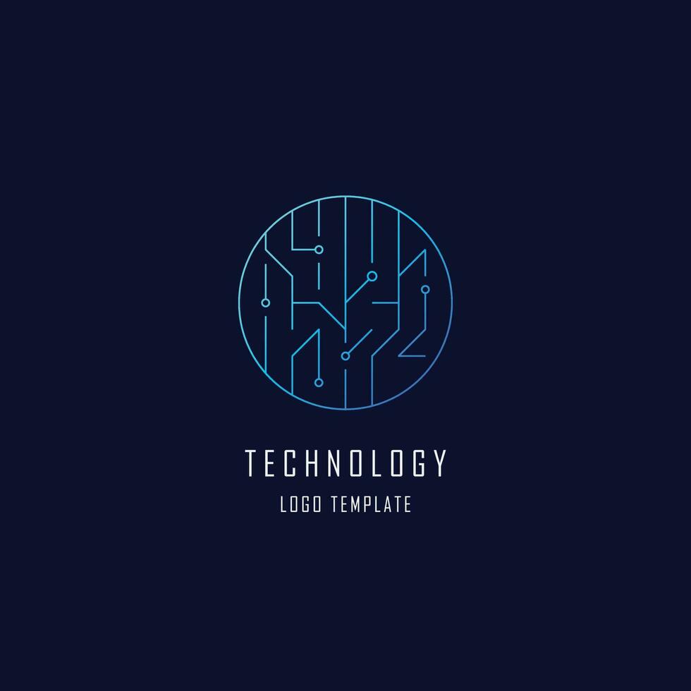 Technology logo icon. Modern futuristic technology stamp design. Isolated background vector