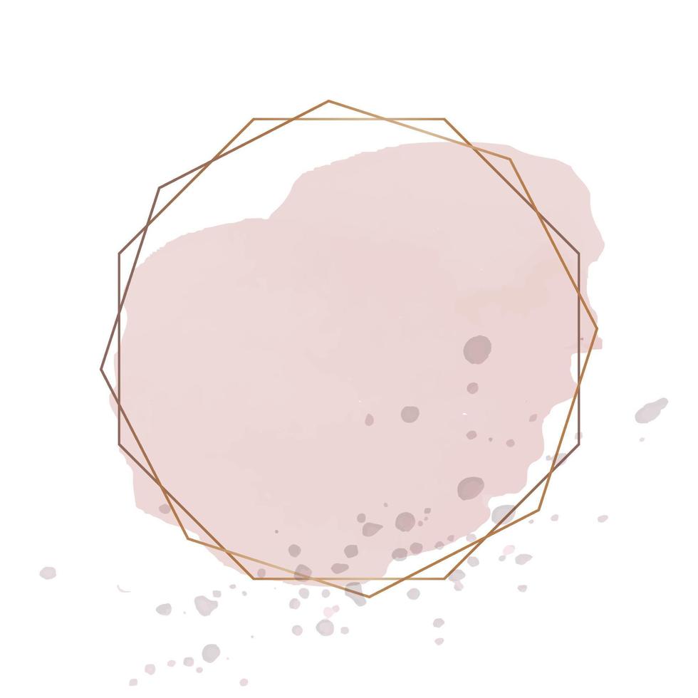 the frame template with watercolor effect in rustic style vector