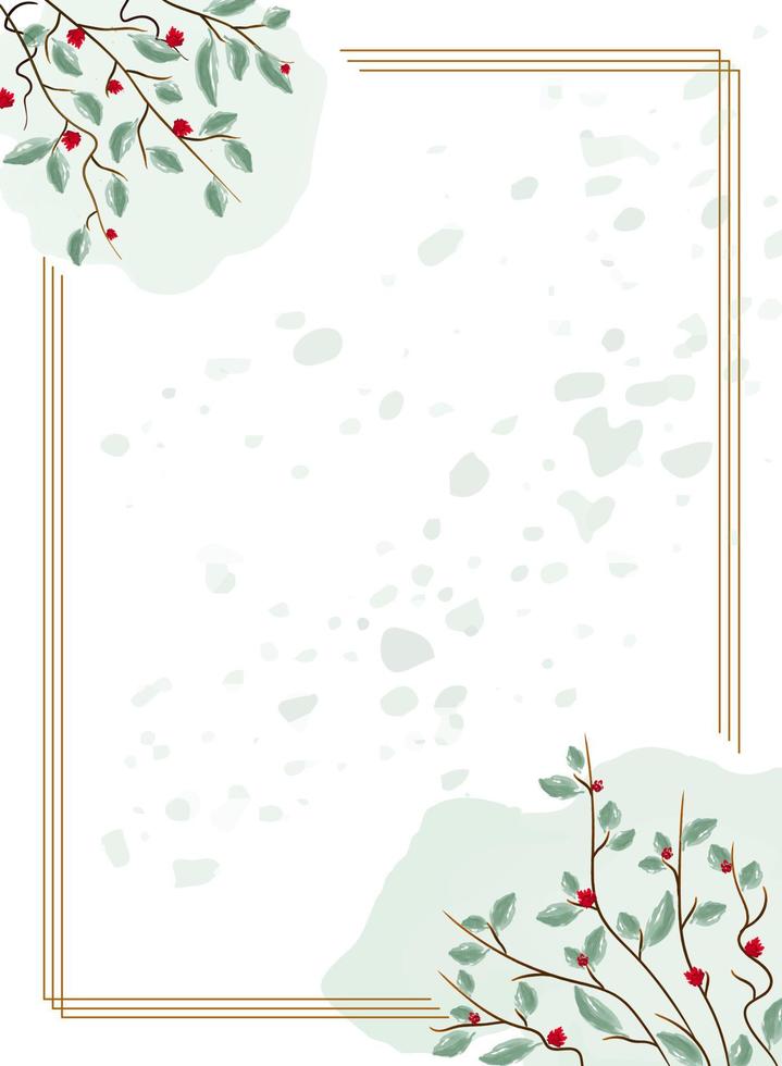 the invitation with watercolor flowers in rustic style vector