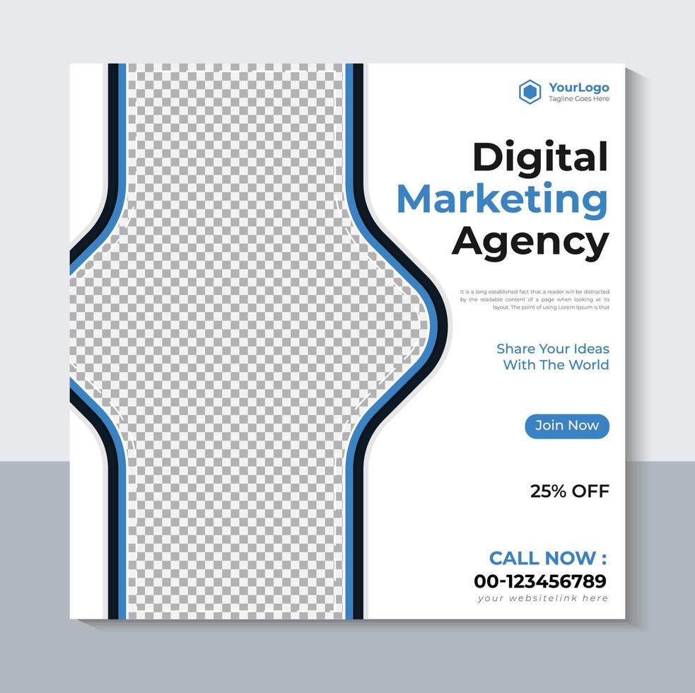 Modern Dgital Social Media Banner Design, Business Social Media Post Template, Marketing, Web Banner, Pro Vector