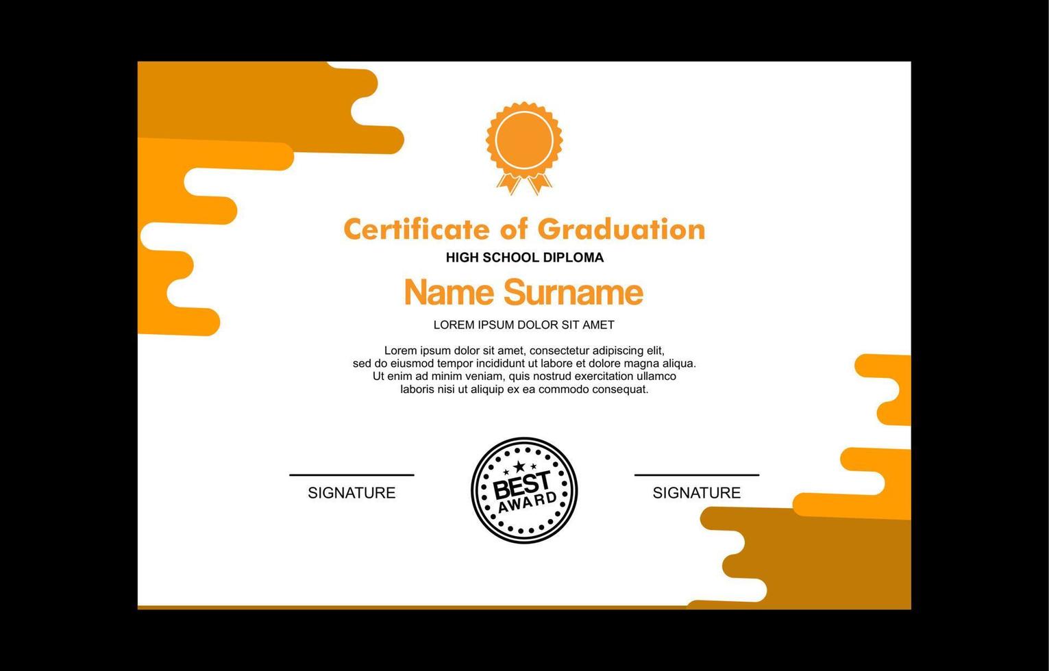 modern certificate template for achievement vector