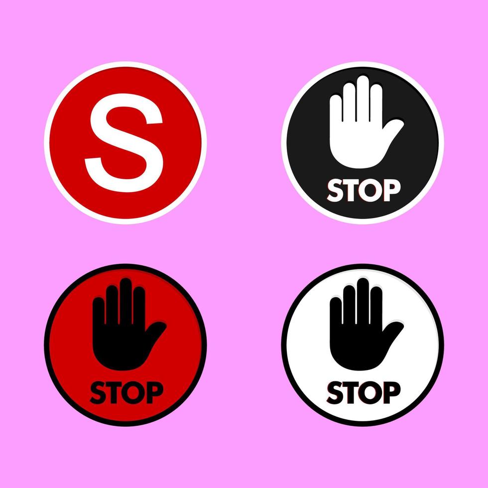 stop sign for icon or logo collection vector