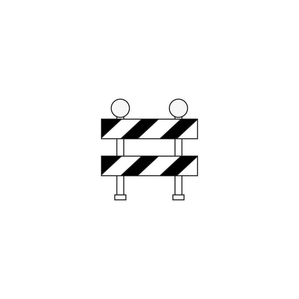 Road works sign icon or logo in vector