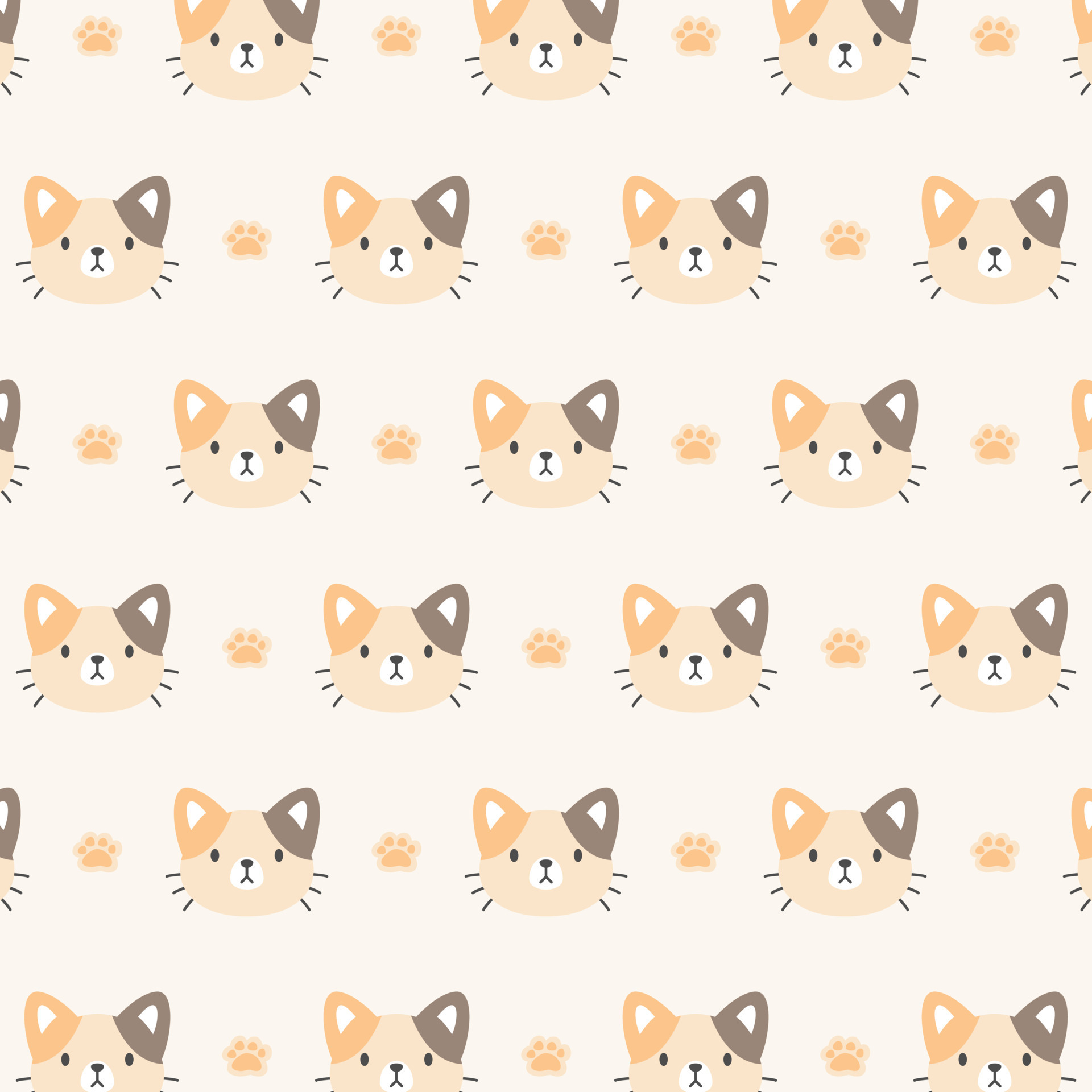 Vector cute lion head cartoon faces animals seamless pattern 17793668 ...