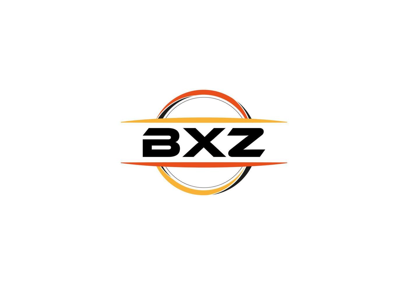 BXZ letter royalty mandala shape logo. BXZ brush art logo. BXZ logo for a company, business, and commercial use. vector