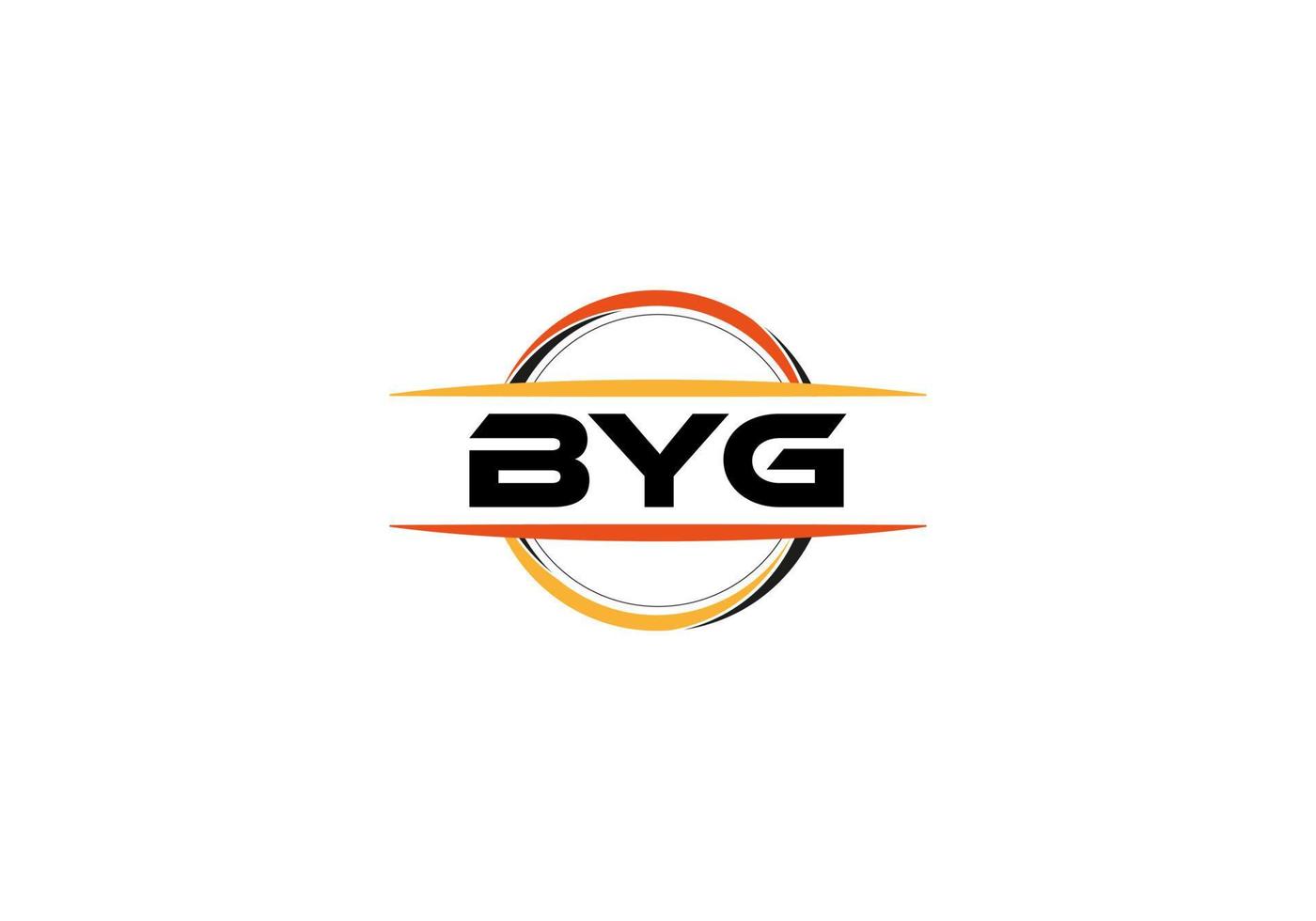 logotipo de forma de mandala de la realeza de la letra byg. logotipo de arte de pincel byg. byg logo para una empresa, negocio y uso comercial. vector