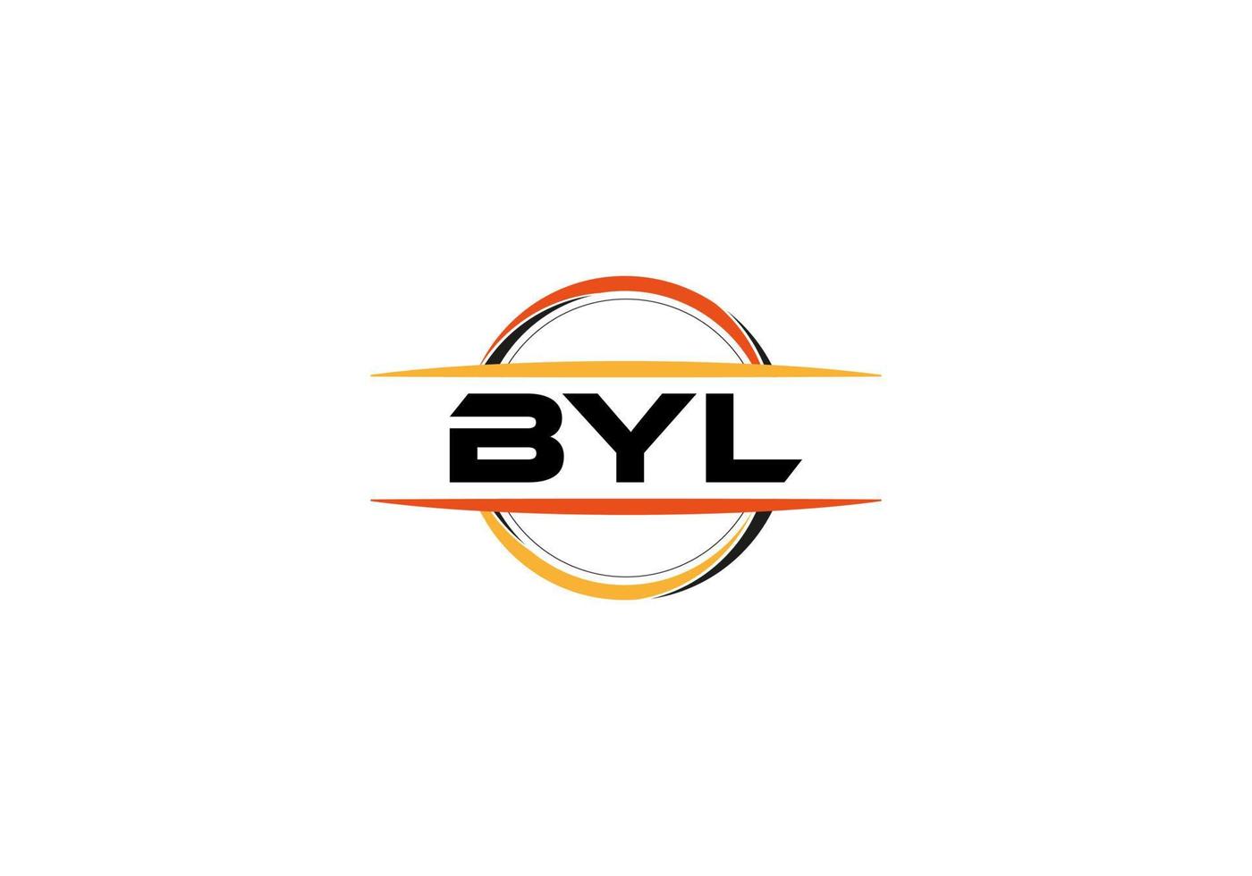 BYL letter royalty mandala shape logo. BYL brush art logo. BYL logo for a company, business, and commercial use. vector