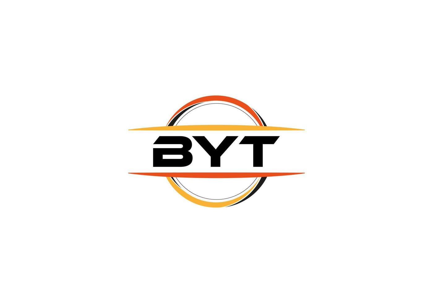 logotipo de forma de mandala de realeza de letra byt. logotipo de arte de pincel byt. byt logo para una empresa, negocio y uso comercial. vector