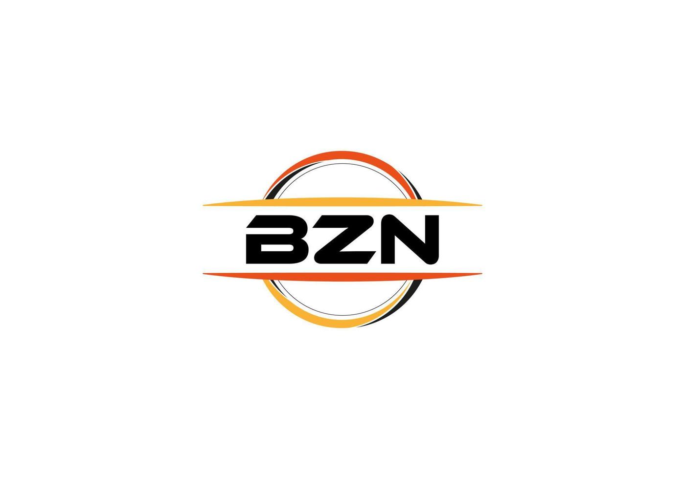 BZN letter royalty mandala shape logo. BZN brush art logo. BZN logo for a company, business, and commercial use. vector