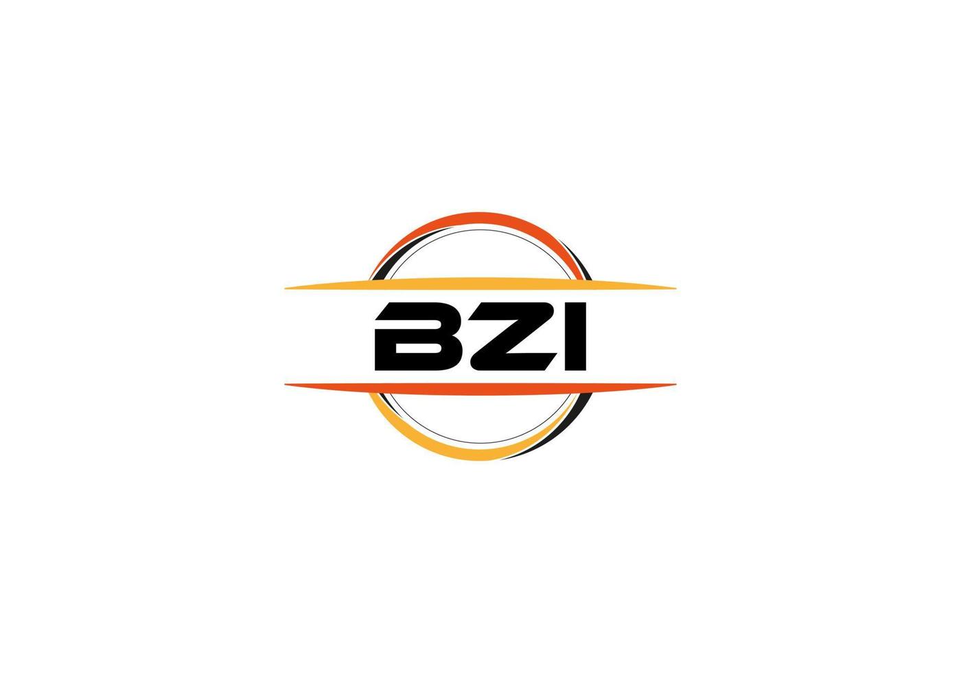 BZI letter royalty mandala shape logo. BZI brush art logo. BZI logo for a company, business, and commercial use. vector