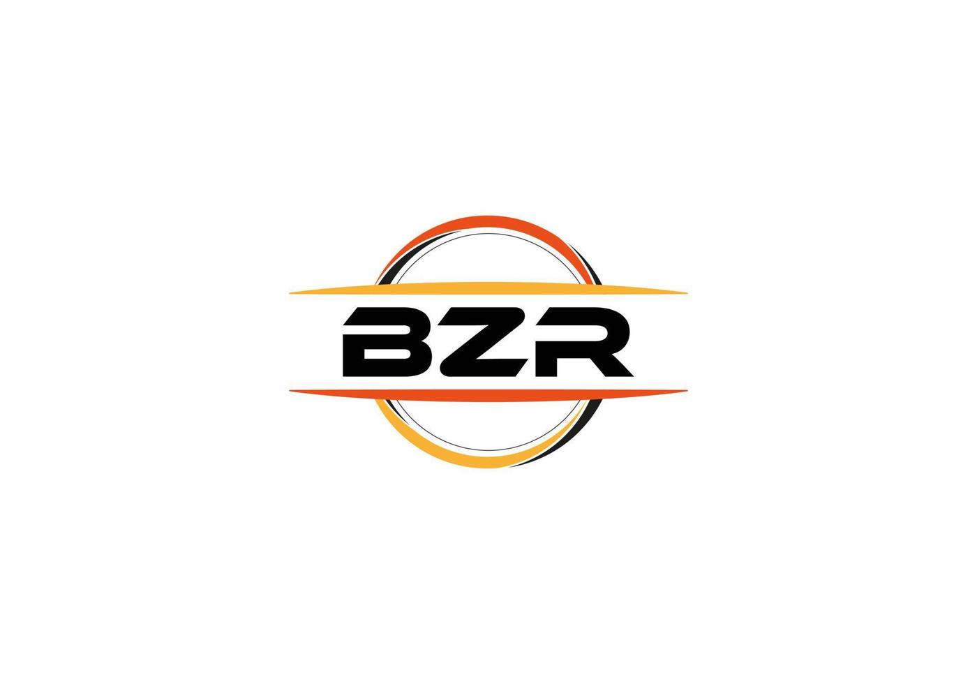 BZR letter royalty mandala shape logo. BZR brush art logo. BZR logo for a company, business, and commercial use. vector