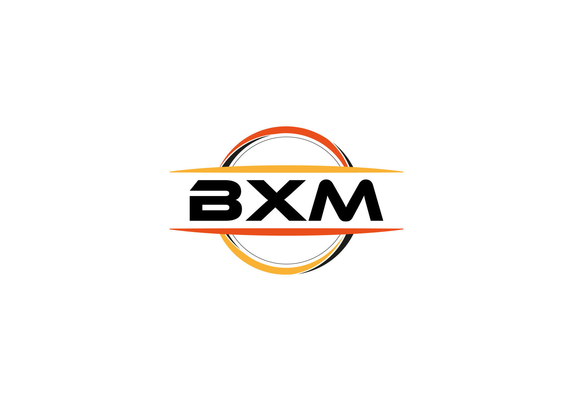 BXM letter royalty mandala shape logo. BXM brush art logo. BXM logo for