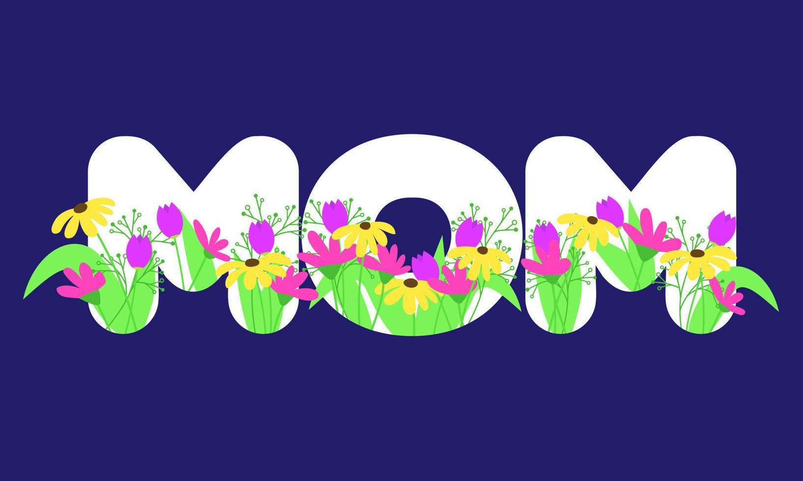 Abstract card or banner for Mother's Day with flowers. Vector illustraiton.