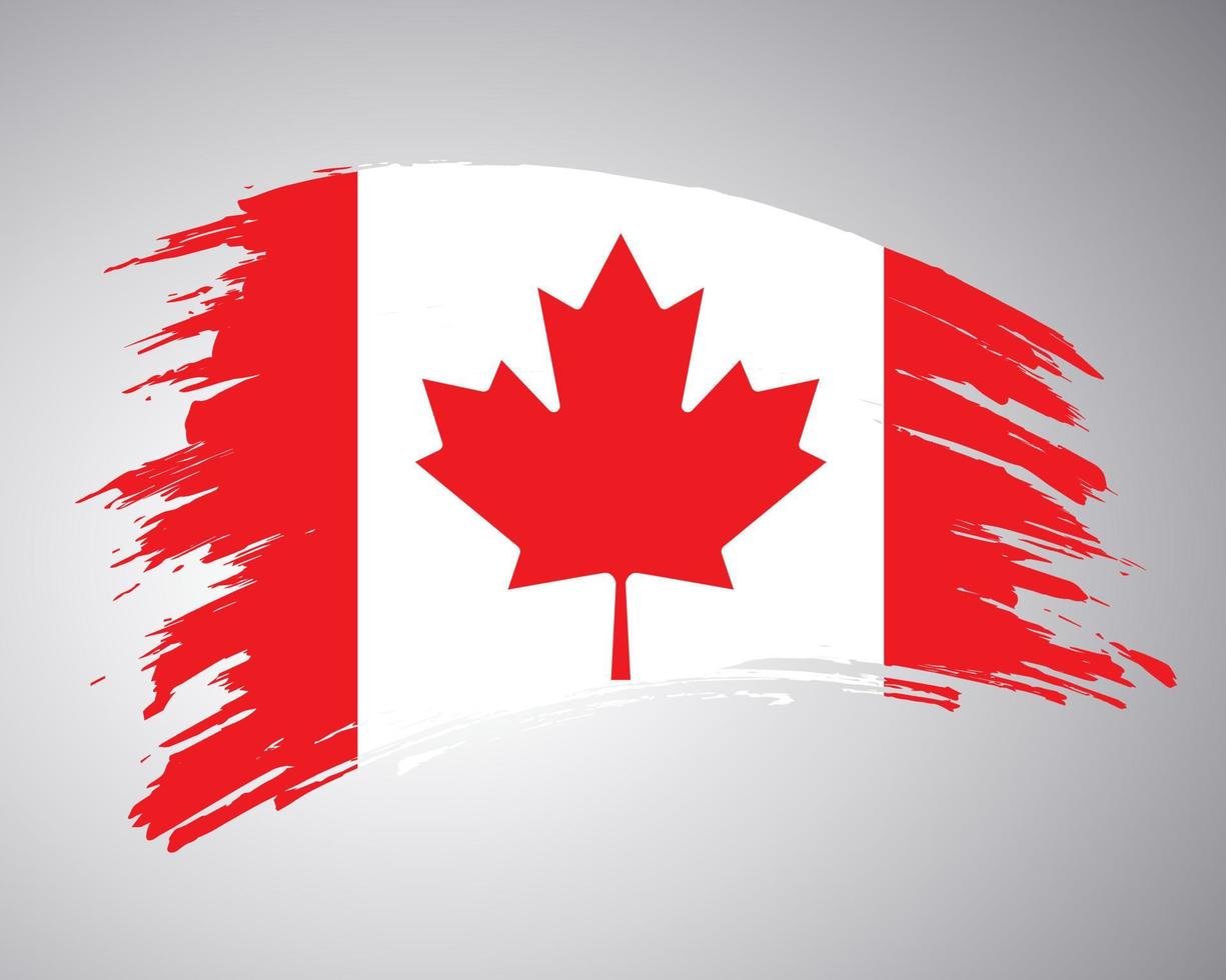 bandera de canadá pintada con un pincel. vector