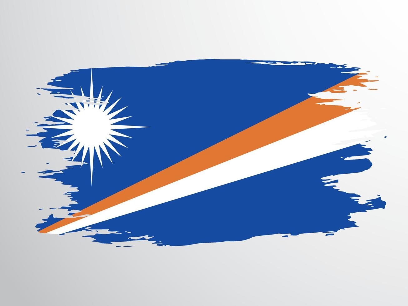 The national flag of the Marshall Islands painted with a brush vector