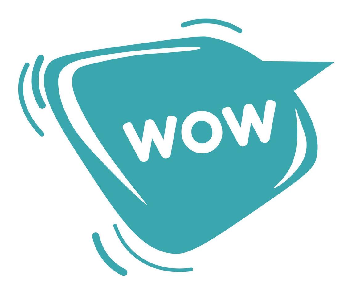 Wow sticker, online communication emoji vector